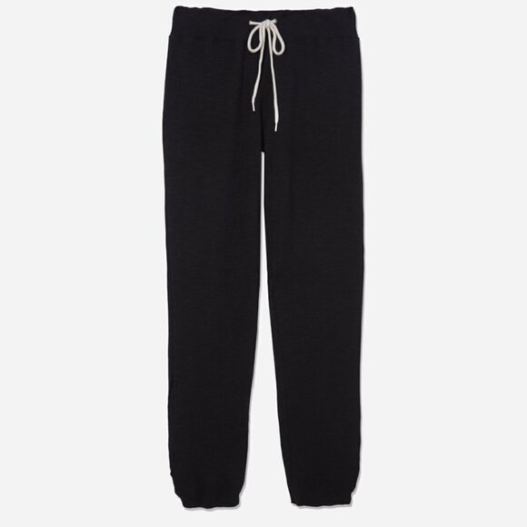 New Monrow Supersoft Vintage Drawstring Waist Black Jogger Sweatpants NWT Large - Picture 4 of 10